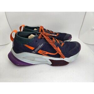 Nike ZoomX Zegama Trail Shoes Womens 5.5 Purple Ink Safety Orange Hiking Sneaker
